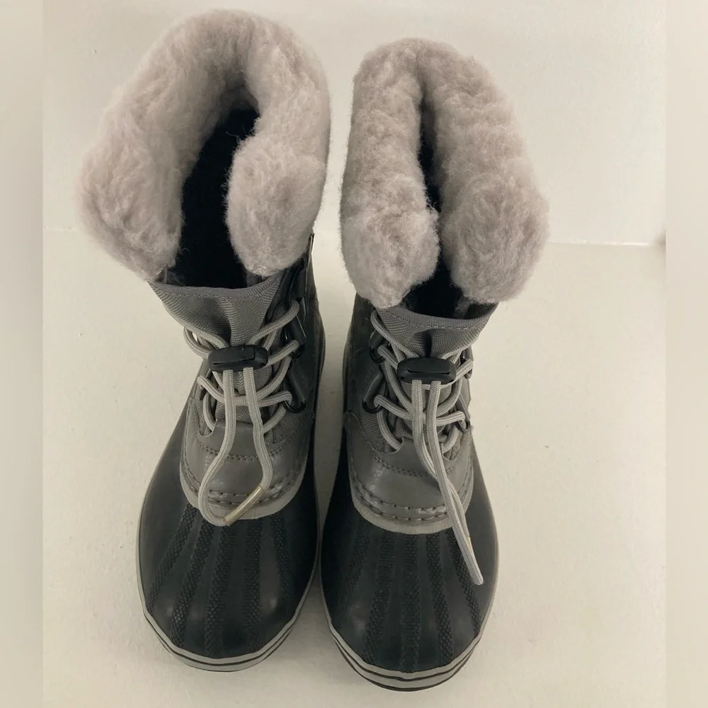 Sorel Your Pac Nylon Waterproof Boots Black Grey Kid’s 2 Winter Snow Ski Holiday